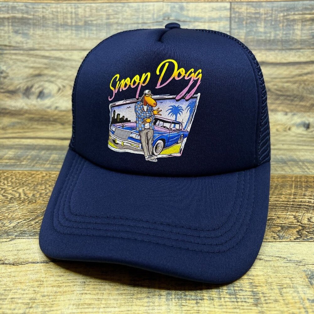 Snoop Dogg Joe Cool Unisex Trucker Hat Navy Snapback 90s Hip Hop Rap Ball Cap